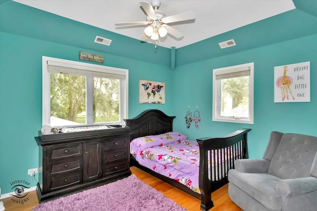 352 Rye Rd, Mundelein, IL 60060 - bedroom featuring wood finished floors and ceiling fan