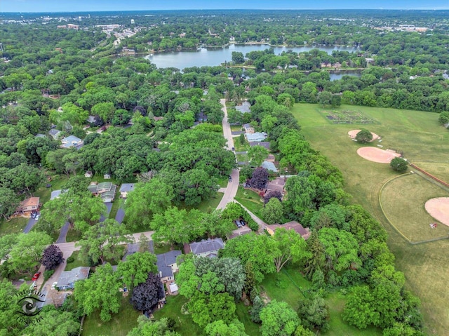 352 Rye Rd, Mundelein, IL 60060 - aerial view of property and surrounding area featuring a large body of water and a tree filled landscape