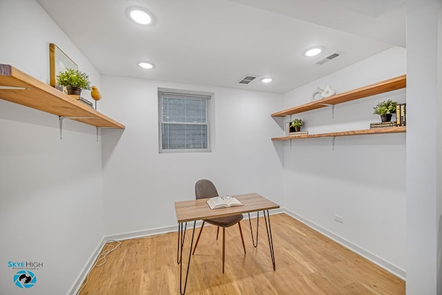 1659 N Francisco Ave, Chicago, IL 60647 - office area featuring light wood-style floors and recessed lighting