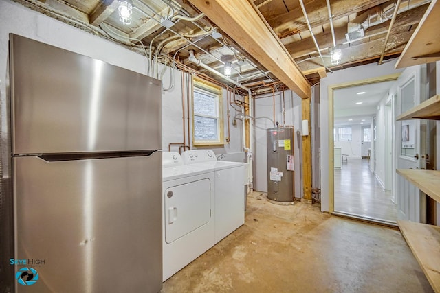 1659 N Francisco Ave, Chicago, IL 60647 - laundry room featuring water heater and washer and clothes dryer