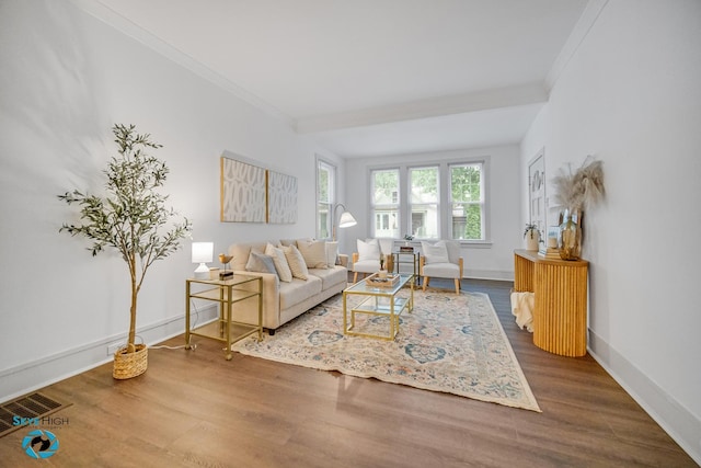 1659 N Francisco Ave, Chicago, IL 60647 - living room with crown molding and wood finished floors
