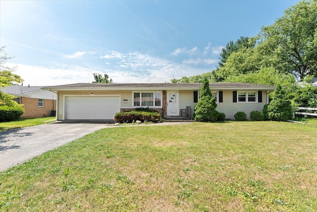1356 Briarcliff Dr, Rantoul, IL 61866 - ranch-style home featuring asphalt driveway, a garage, and a front lawn
