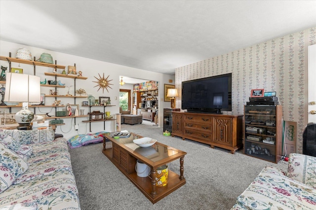 1356 Briarcliff Dr, Rantoul, IL 61866 - living area with carpet and a textured ceiling