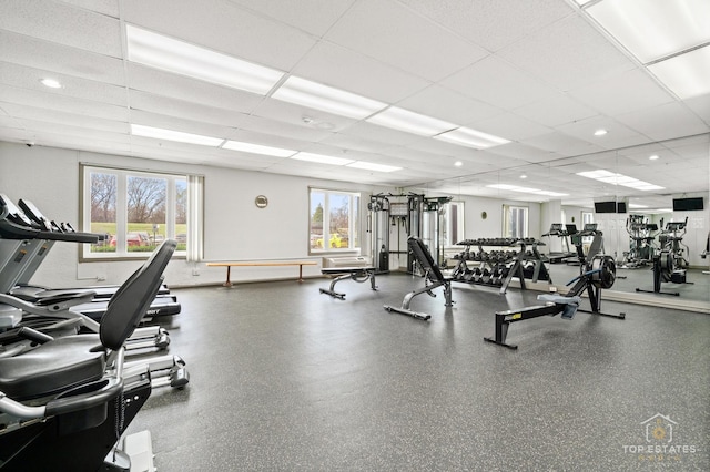 1 Renaissance Pl Unit 1121, Palatine, IL 60067 - workout area with a drop ceiling and recessed lighting