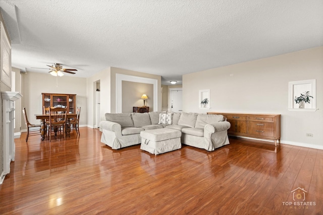 1 Renaissance Pl Unit 1121, Palatine, IL 60067 - living area with wood finished floors, a textured ceiling, and ceiling fan
