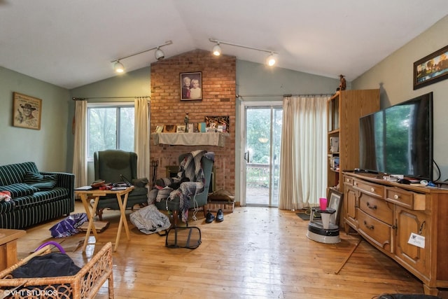 1152 Greensfield Dr, Naperville, IL 60563 - living room with lofted ceiling, track lighting, plenty of natural light, and light wood finished floors