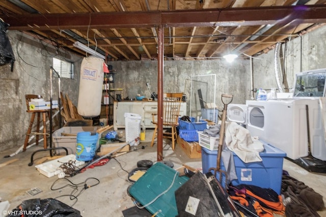 1152 Greensfield Dr, Naperville, IL 60563 - unfinished basement featuring independent washer and dryer