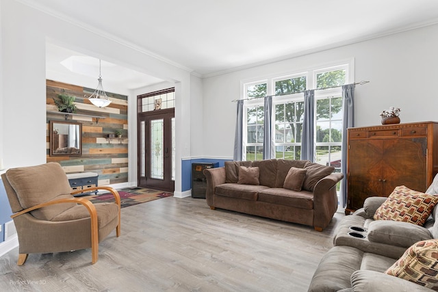 2320 Barrett Dr, Algonquin, IL 60102 - living room featuring crown molding and wood finished floors