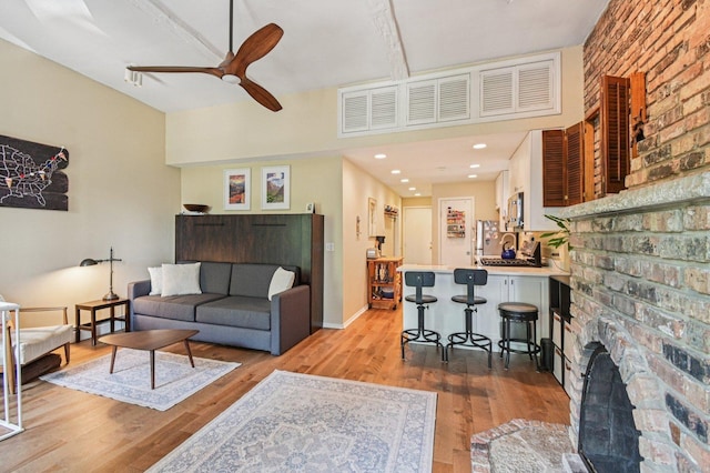1873 N Fremont St Unit 3Fw, Chicago, IL 60614 - living area with ceiling fan and light wood finished floors