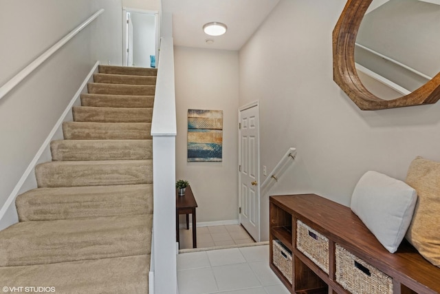 926 Bromley Pl, Northbrook, IL 60062 - staircase featuring tile patterned flooring and baseboards