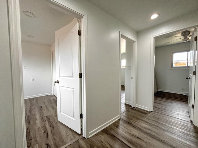 8664 Gregory Ln Unit E, Des Plaines, IL 60016 - hallway featuring wood finished floors and recessed lighting