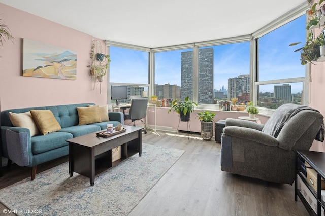 720 W Gordon Ter Unit 18R, Chicago, IL 60613 - living room featuring wood finished floors