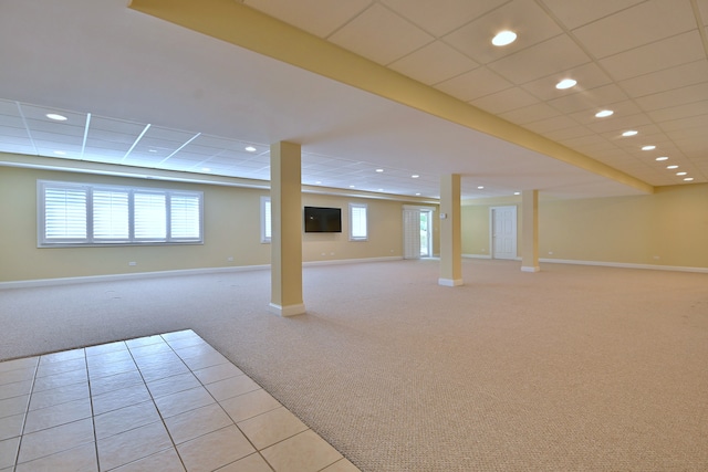 121 Rose Dr, Bloomingdale, IL 60108 - basement featuring light carpet, recessed lighting, and healthy amount of natural light