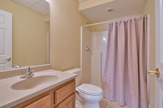 121 Rose Dr, Bloomingdale, IL 60108 - full bath with tile patterned floors, a shower with curtain, and vanity