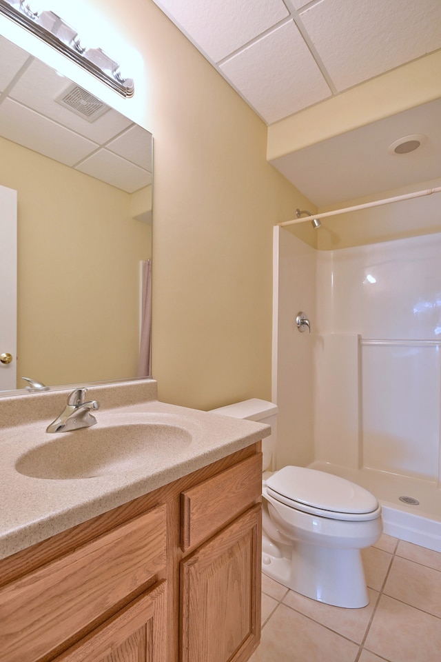121 Rose Dr, Bloomingdale, IL 60108 - bathroom featuring tile patterned floors, vanity, and a shower