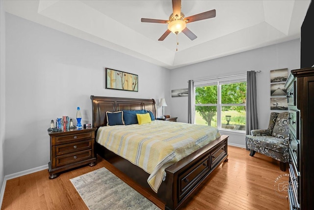 0N585 Charlotte Dr, Geneva, IL 60134 - bedroom with a raised ceiling, wood finished floors, and a ceiling fan
