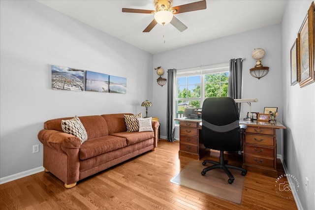 0N585 Charlotte Dr, Geneva, IL 60134 - office featuring light wood finished floors and a ceiling fan