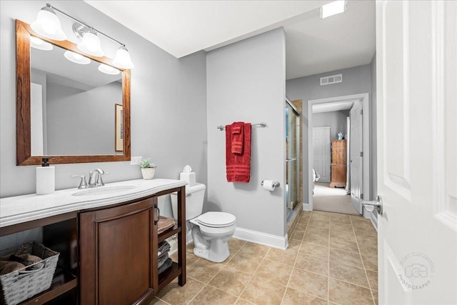 0N585 Charlotte Dr, Geneva, IL 60134 - bathroom with vanity, a stall shower, and tile patterned floors