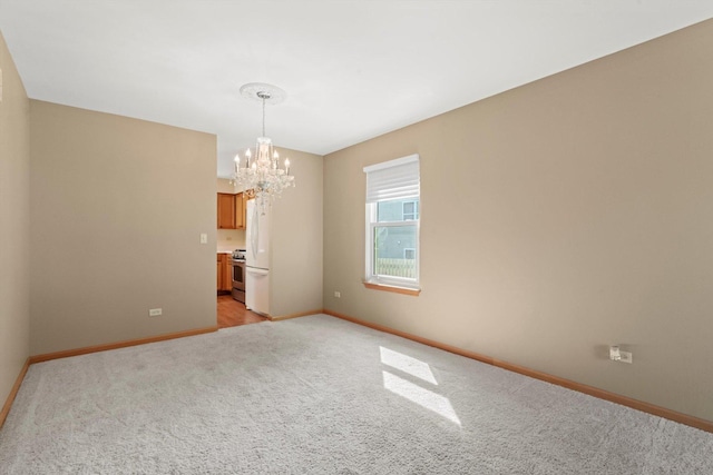 179 Briarcliff Ct, Romeoville, IL 60446 - spare room with light carpet and a chandelier