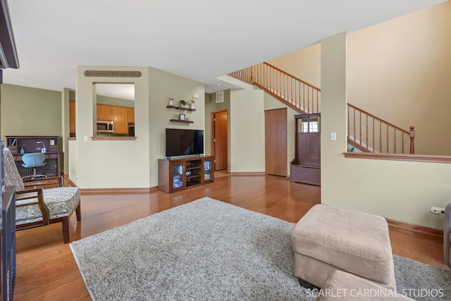 282 Whitfield Dr Unit A, Sugar Grove, IL 60554 - living area with stairs and wood finished floors