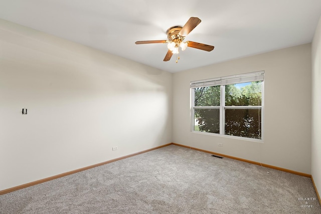 10961 Preston Pkwy, Huntley, IL 60142 - carpeted spare room featuring baseboards and a ceiling fan