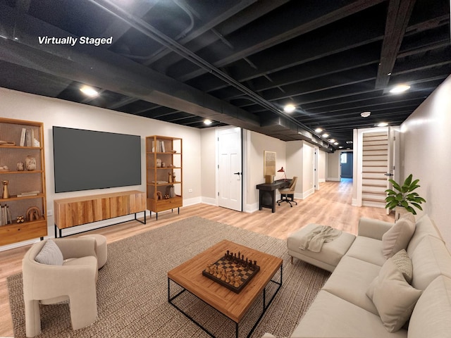 4409 S Prairie Ave, Chicago, IL 60653 - living room with wood finished floors and stairs