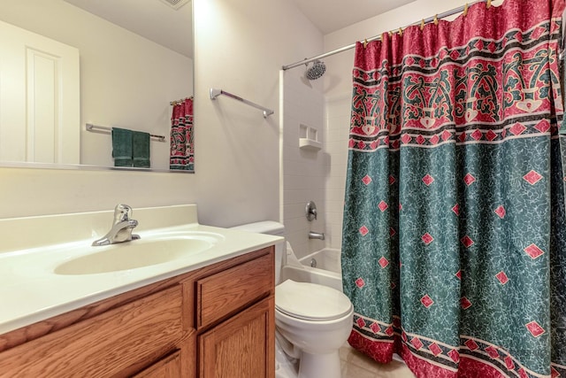 32374 N Allegheny Way Unit 0, Lakemoor, IL 60051 - bathroom with vanity, shower / bath combination with curtain, and tile patterned flooring