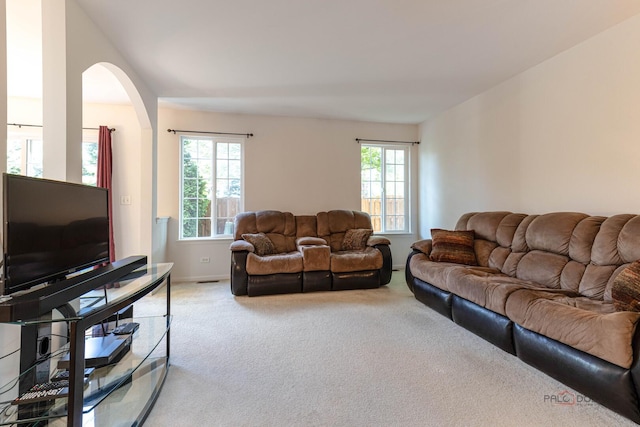 32374 N Allegheny Way Unit 0, Lakemoor, IL 60051 - living area featuring light colored carpet and arched walkways