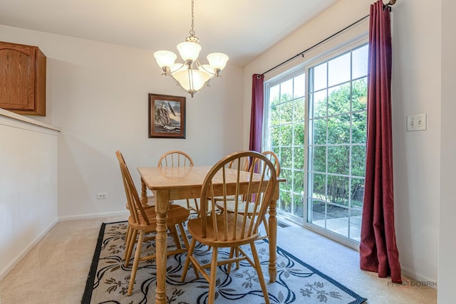 32374 N Allegheny Way Unit 0, Lakemoor, IL 60051 - dining space featuring light carpet and a chandelier