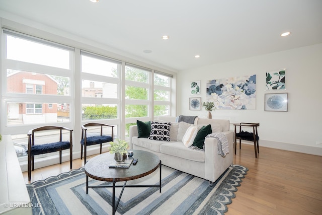 1221 E 46th St Unit 1, Chicago, IL 60653 - living room with recessed lighting and wood finished floors