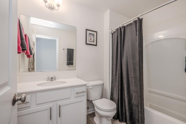 14000 S Sheridan Trl, Homer Glen, IL 60491 - full bathroom with vanity, shower / bathtub combination with curtain, and tile patterned flooring