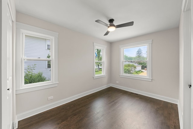 342 Franklin Ave, River Forest, IL 60305 - spare room featuring dark wood finished floors and ceiling fan