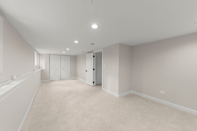 342 Franklin Ave, River Forest, IL 60305 - finished basement with recessed lighting and light carpet