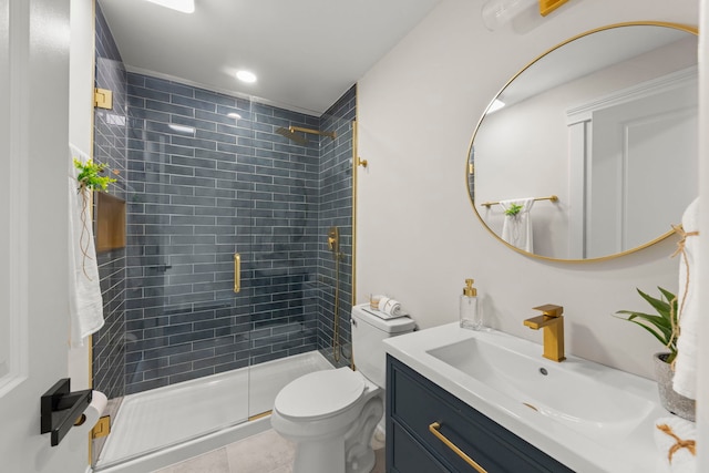 342 Franklin Ave, River Forest, IL 60305 - bathroom with vanity, a shower stall, and tile patterned floors