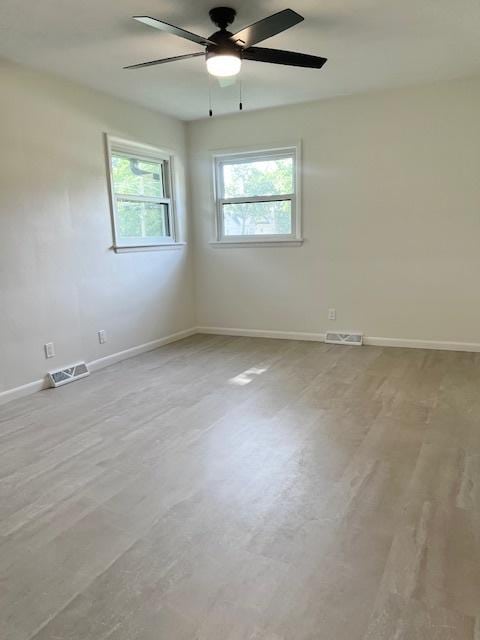 909 N Brinton Ave, Dixon, IL 61021 - empty room featuring plenty of natural light, wood finished floors, and a ceiling fan