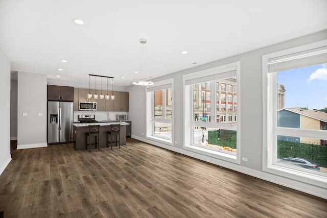 2304 W Jackson Blvd Unit 2W, Chicago, IL 60612 - kitchen with appliances with stainless steel finishes, healthy amount of natural light, dark wood-type flooring, and recessed lighting
