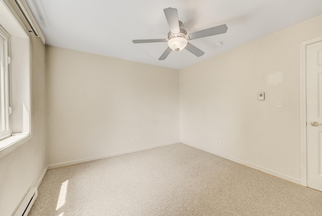 310 Lathrop Ave Unit 411, Forest Park, IL 60130 - empty room with a baseboard radiator, carpet, and ceiling fan