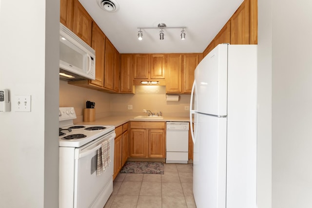 310 Lathrop Ave Unit 411, Forest Park, IL 60130 - kitchen with white appliances, light countertops, and light tile patterned floors