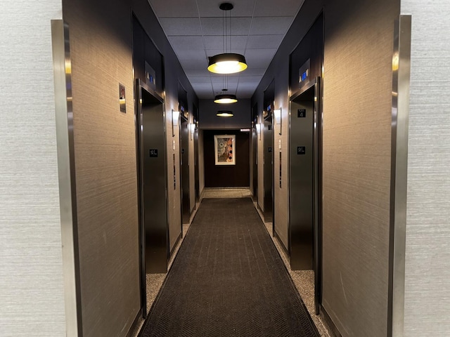 405 N Wabash Ave Unit 3611, Chicago, IL 60611 - corridor featuring dark colored carpet and elevator