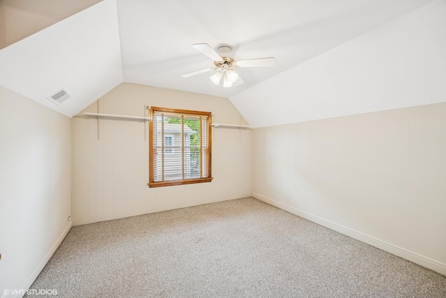 9326 S Millard Ave, Evergreen Park, IL 60805 - bonus room featuring carpet floors, lofted ceiling, and ceiling fan
