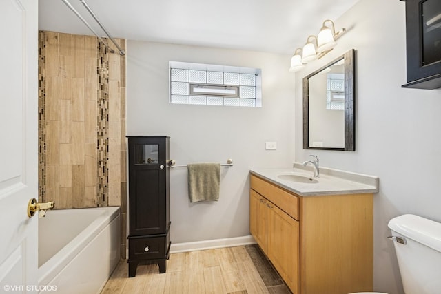 9326 S Millard Ave, Evergreen Park, IL 60805 - bathroom with vanity,  shower combination, and wood finished floors