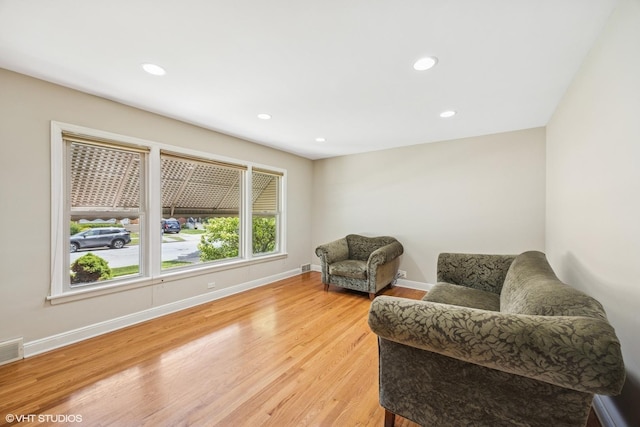 9326 S Millard Ave, Evergreen Park, IL 60805 - sitting room with light wood-style flooring and recessed lighting