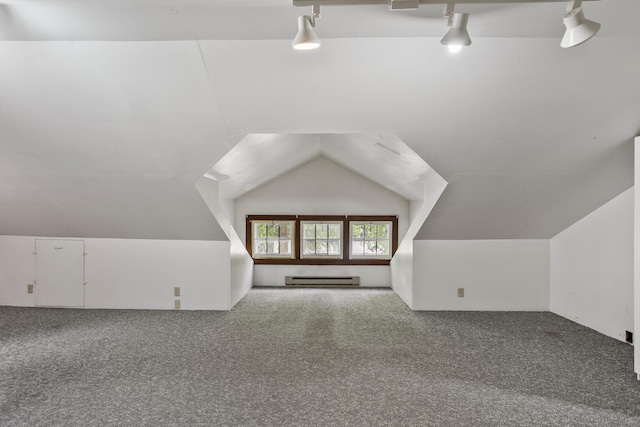 705 Arlington Ct, Champaign, IL 61820 - bonus room featuring carpet flooring, a baseboard radiator, and vaulted ceiling