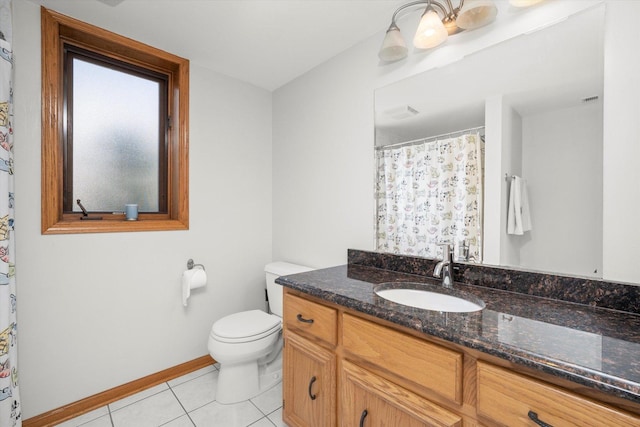 5724 W 82nd Pl, Burbank, IL 60459 - bathroom with vanity, tile patterned floors, and a shower with curtain