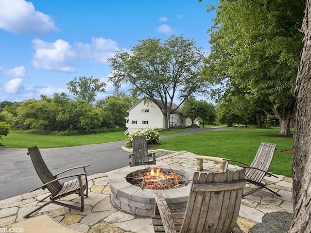 5N113 Burr Rd, Saint Charles, IL 60175 - view of patio / terrace with a fire pit
