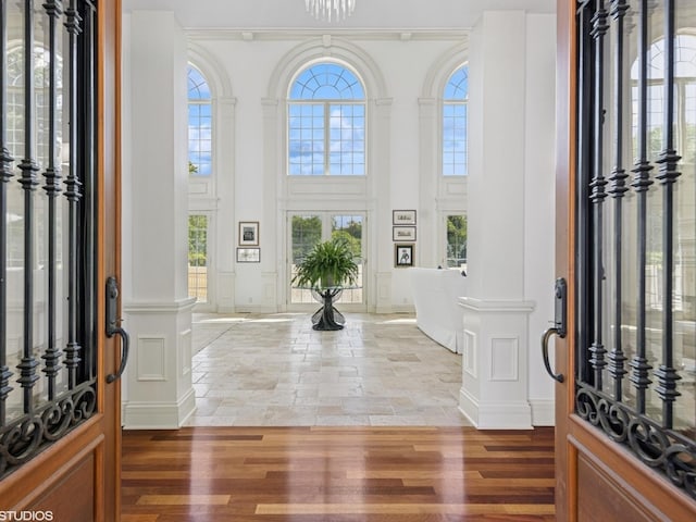 5N113 Burr Rd, Saint Charles, IL 60175 - foyer featuring a towering ceiling, plenty of natural light, and light wood-style floors