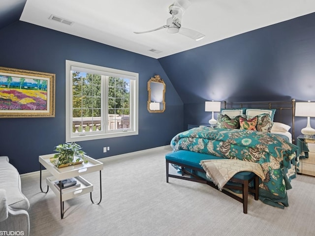 5N113 Burr Rd, Saint Charles, IL 60175 - bedroom featuring vaulted ceiling, carpet, and a ceiling fan