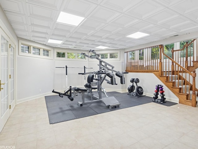 5N113 Burr Rd, Saint Charles, IL 60175 - workout area featuring french doors and baseboards