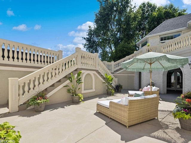 5N113 Burr Rd, Saint Charles, IL 60175 - view of patio featuring french doors and stairs