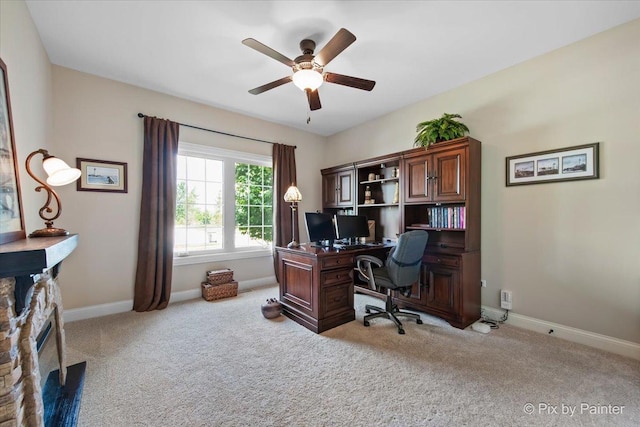 1075 Redbud Ln, Sugar Grove, IL 60554 - office space featuring ceiling fan and light colored carpet